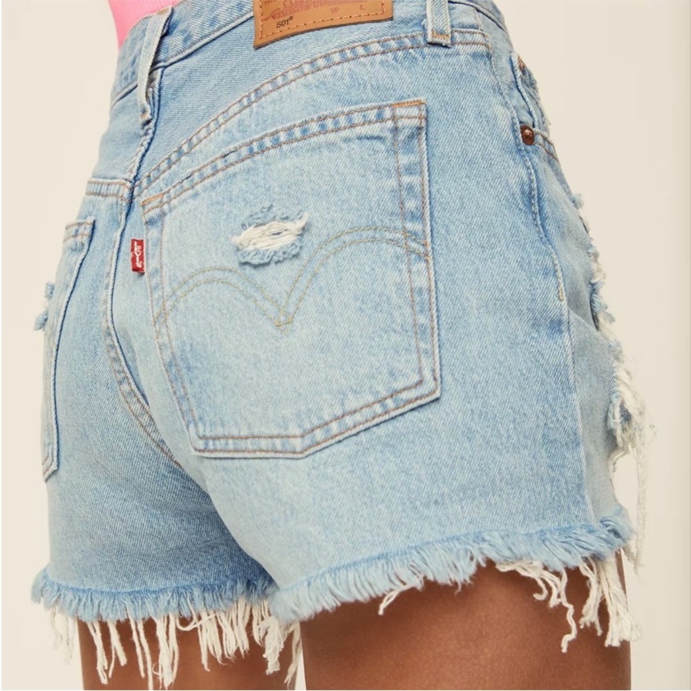 Levi's Premium Original 501 Cutoff Shorts - Light Wash, High-Rise, Distressed